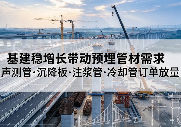 西城区基建稳增长带动预埋监测管材需求，声测管、沉降板、注浆管订单持续放量
